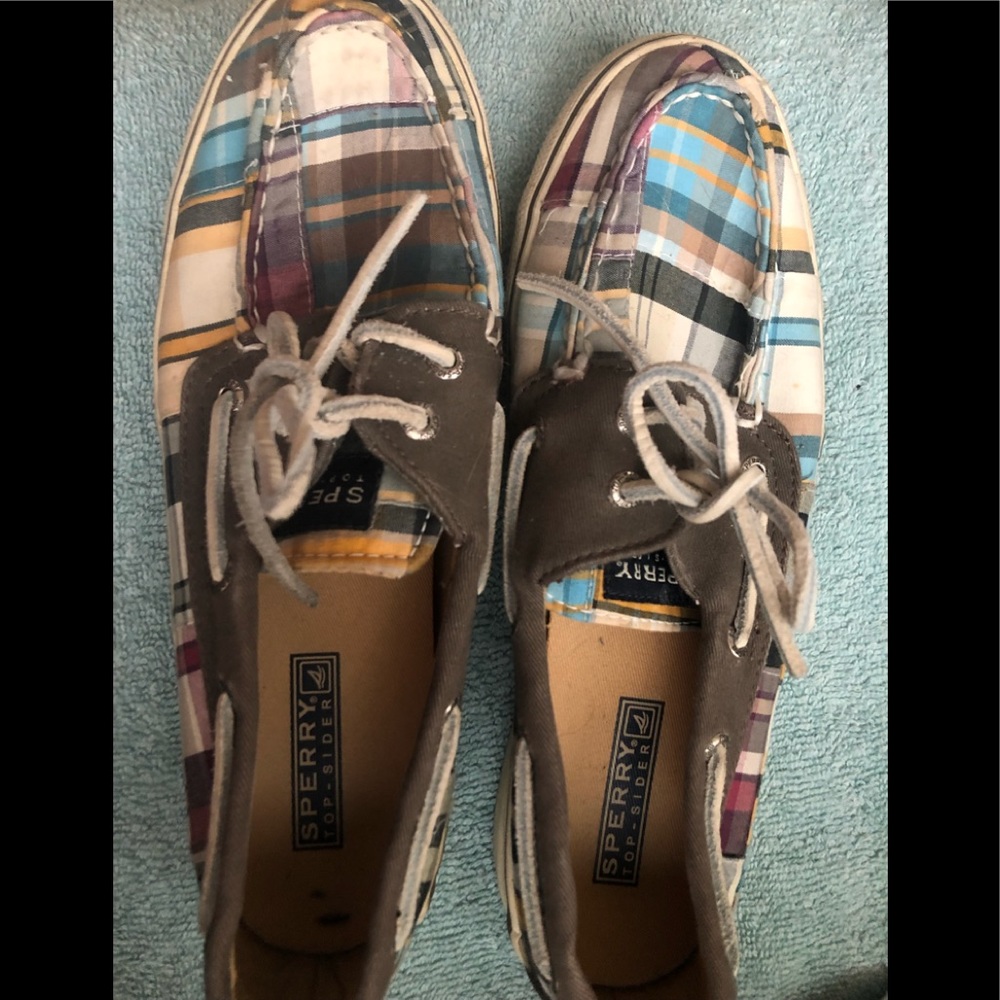 Sperry plaid W 8M EUC